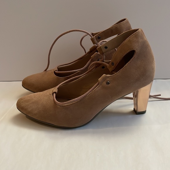 2 for $68 - Size 5.5 (36) Genuine Suede Leather - Ankle Tie Pumps - Picture 8 of 10